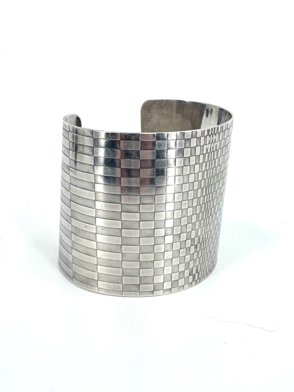 Vintage Linda Threadgill Modernist Sterling Silver Cuff Bracelet